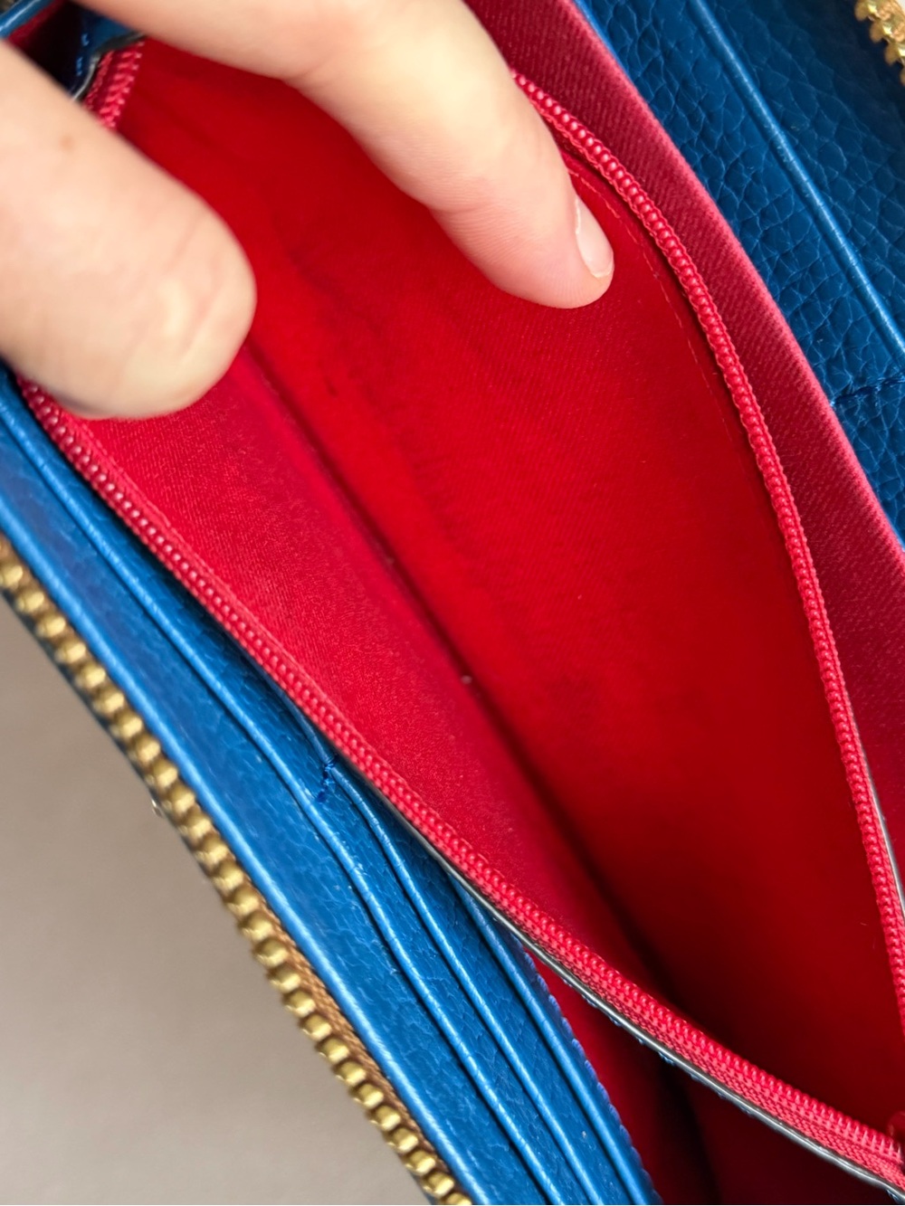 Dooney & Bourke Pebble Leather Zip Wallet in Blue - Picture 12 of 16
